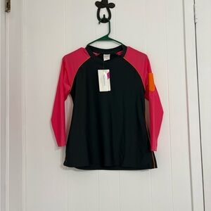 Hydrochic Black and Pink Long Sleeve Swim Top